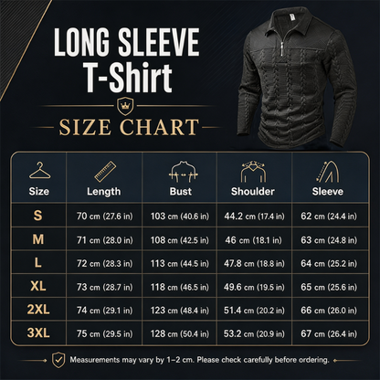 🧥Men's Long Sleeve Half-Zip T-Shirt – Smart, Casual & Effortlessly Versatile