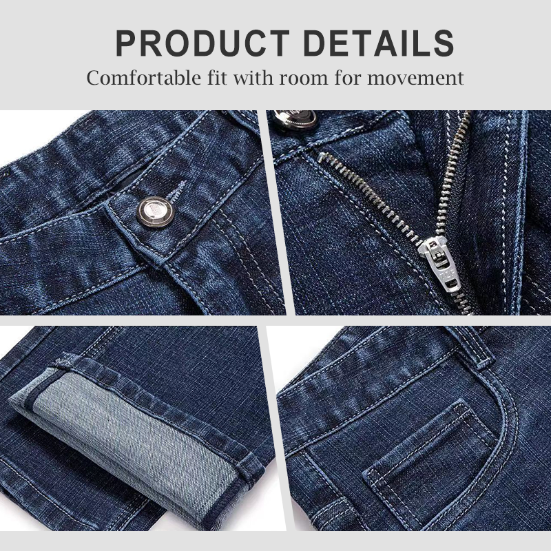 👖 Men's Warm Lined Straight-Leg Jeans – Cosy Comfort for Chilly Days