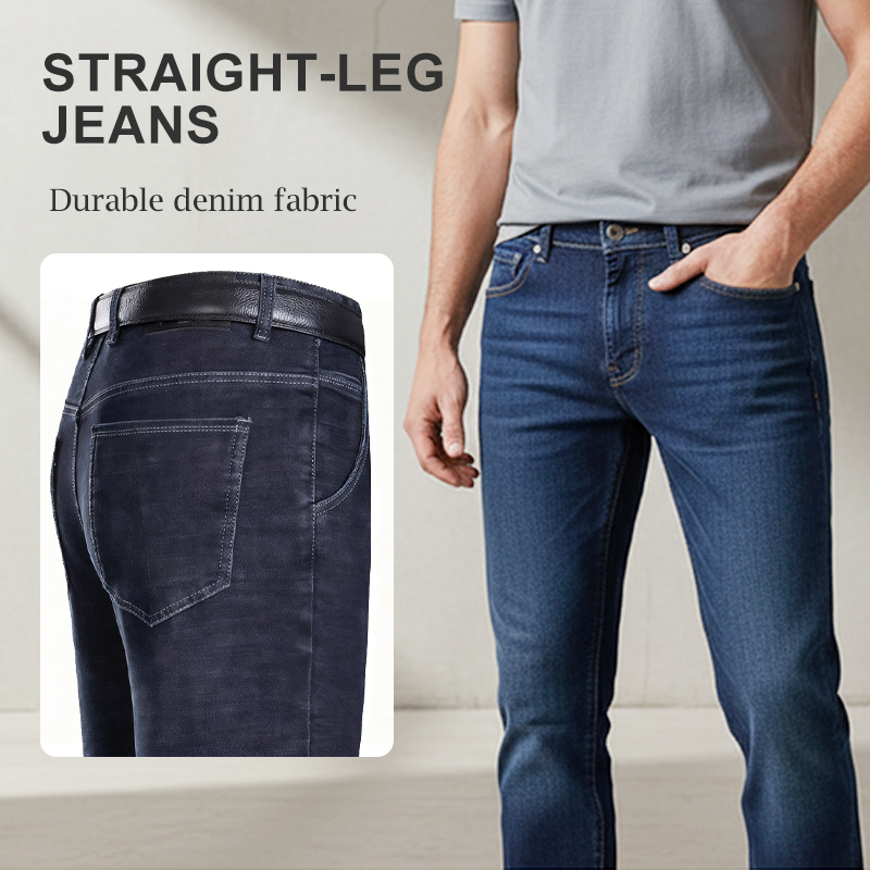 👖 Men's Warm Lined Straight-Leg Jeans – Cosy Comfort for Chilly Days