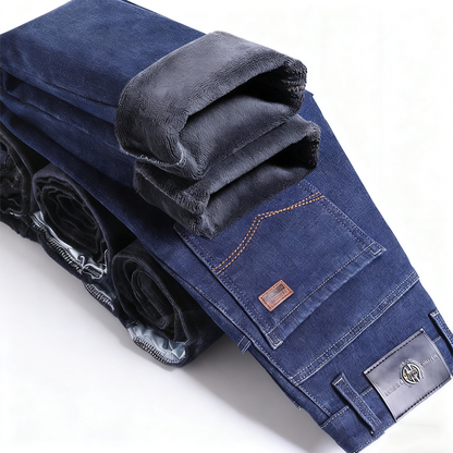 👖 Men's Warm Lined Straight-Leg Jeans – Cosy Comfort for Chilly Days