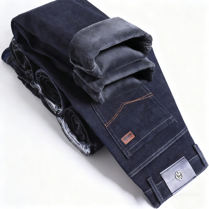 👖 Men's Warm Lined Straight-Leg Jeans – Cosy Comfort for Chilly Days