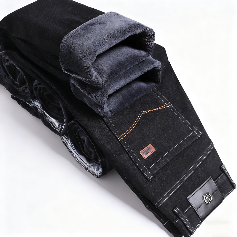 👖 Men's Warm Lined Straight-Leg Jeans – Cosy Comfort for Chilly Days