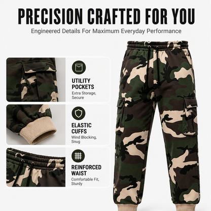 👖 Men's Camouflage Drawstring Athletic Cargo Pants – Relaxed Fit, Utility Style