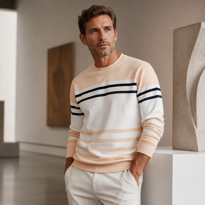 ✨Men's Striped Colorblock Long Sleeve Sweatshirt – Casual, Comfortable & Effortlessly Stylish