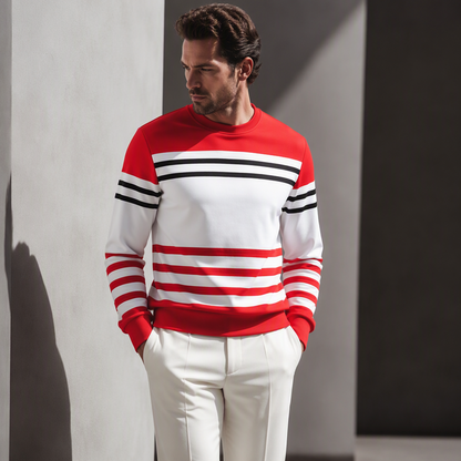 ✨Men's Striped Colorblock Long Sleeve Sweatshirt – Casual, Comfortable & Effortlessly Stylish