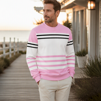 ✨Men's Striped Colorblock Long Sleeve Sweatshirt – Casual, Comfortable & Effortlessly Stylish