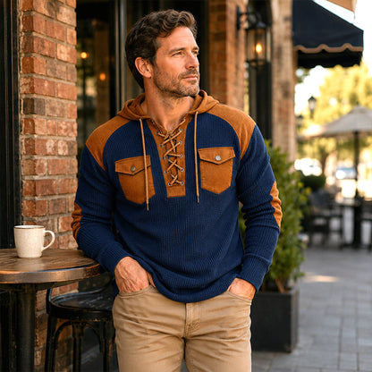 ✨Men's Casual Waffle Knit Hooded Sweatshirt– Cosy, Casual & Effortlessly Stylish