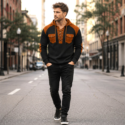 ✨Men's Casual Waffle Knit Hooded Sweatshirt– Cosy, Casual & Effortlessly Stylish