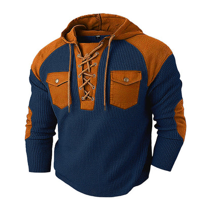 ✨Men's Casual Waffle Knit Hooded Sweatshirt– Cosy, Casual & Effortlessly Stylish