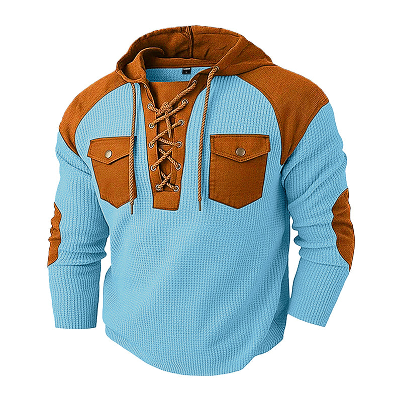 ✨Men's Casual Waffle Knit Hooded Sweatshirt– Cosy, Casual & Effortlessly Stylish