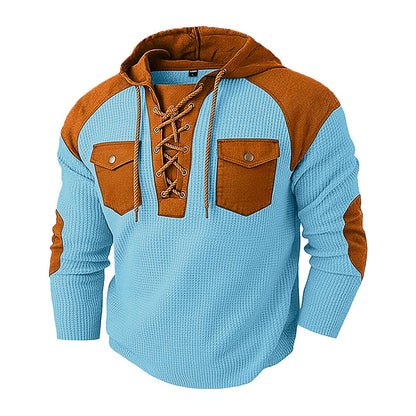 ✨Men's Casual Waffle Knit Hooded Sweatshirt– Cosy, Casual & Effortlessly Stylish