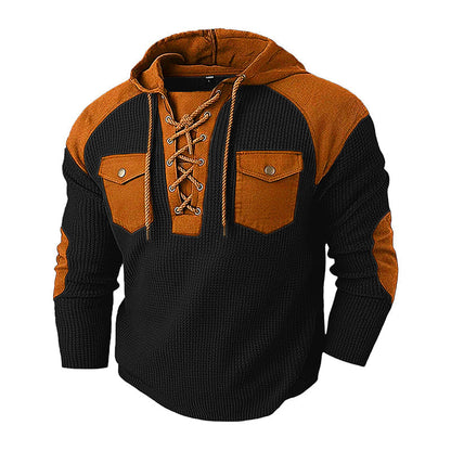 ✨Men's Casual Waffle Knit Hooded Sweatshirt– Cosy, Casual & Effortlessly Stylish