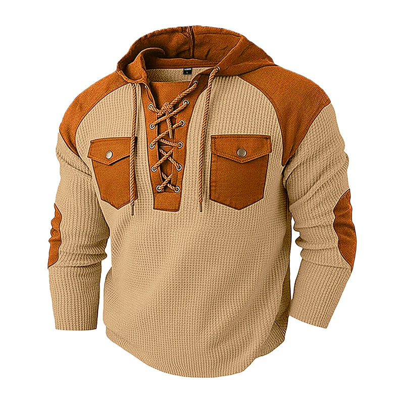 ✨Men's Casual Waffle Knit Hooded Sweatshirt– Cosy, Casual & Effortlessly Stylish