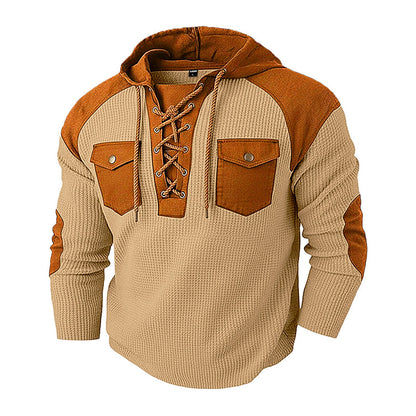 ✨Men's Casual Waffle Knit Hooded Sweatshirt– Cosy, Casual & Effortlessly Stylish