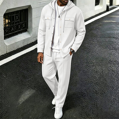🧥Men's Casual Waffle Hooded Jacket & Pants Set – Casual Comfort & Effortless Style