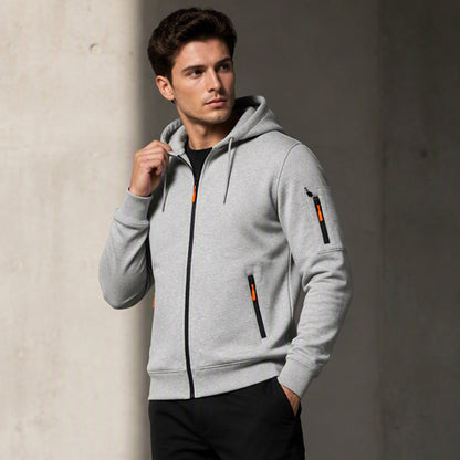 🍂 Men’s Full-Zip Hooded Cargo Jacket – Rugged, Practical & Effortlessly Stylish