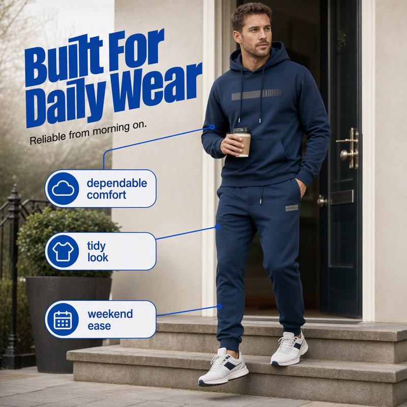 ✨Men's Hooded Sweatshirt & Sweatpants 2-Piece Set – Cosy, Comfortable & Effortlessly Casual
