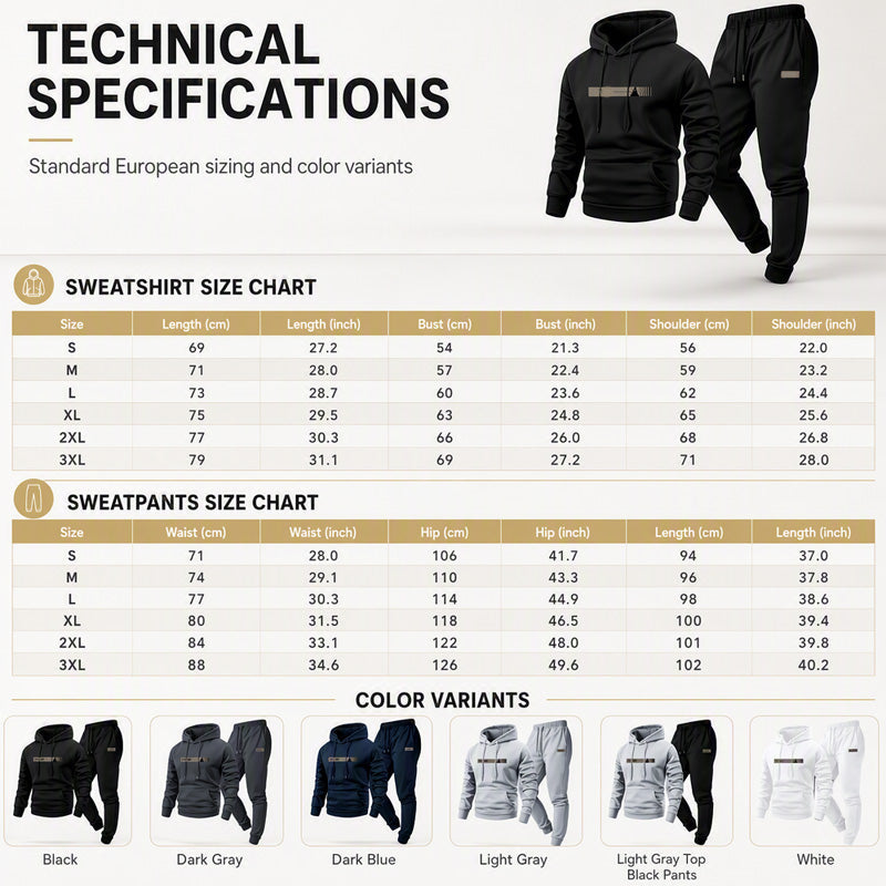 ✨Men's Hooded Sweatshirt & Sweatpants 2-Piece Set – Cosy, Comfortable & Effortlessly Casual