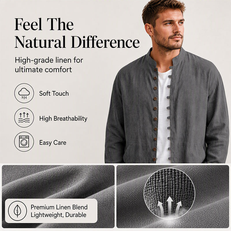 👕 Men's Casual Long Sleeve Stand Collar Shirt – Smart, Comfortable & Effortlessly Stylish