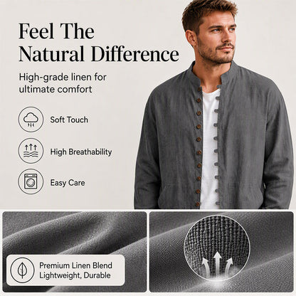 👕 Men's Casual Long Sleeve Stand Collar Shirt – Smart, Comfortable & Effortlessly Stylish
