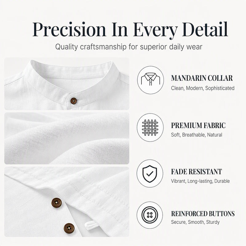 👕 Men's Casual Long Sleeve Stand Collar Shirt – Smart, Comfortable & Effortlessly Stylish