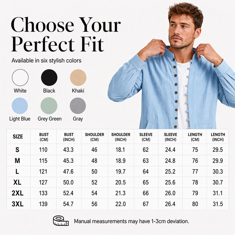 👕 Men's Casual Long Sleeve Stand Collar Shirt – Smart, Comfortable & Effortlessly Stylish