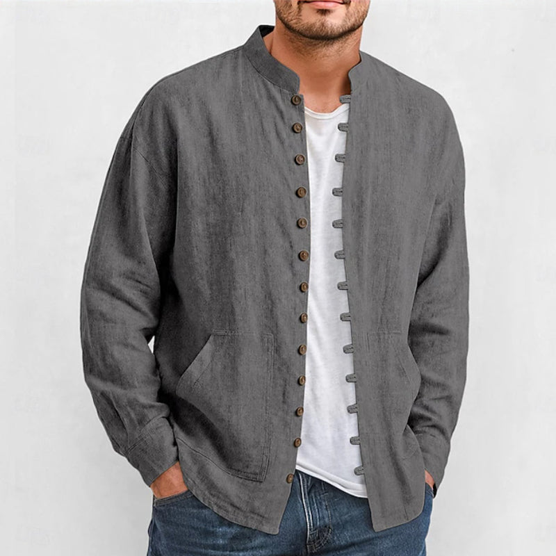 👕 Men's Casual Long Sleeve Stand Collar Shirt – Smart, Comfortable & Effortlessly Stylish