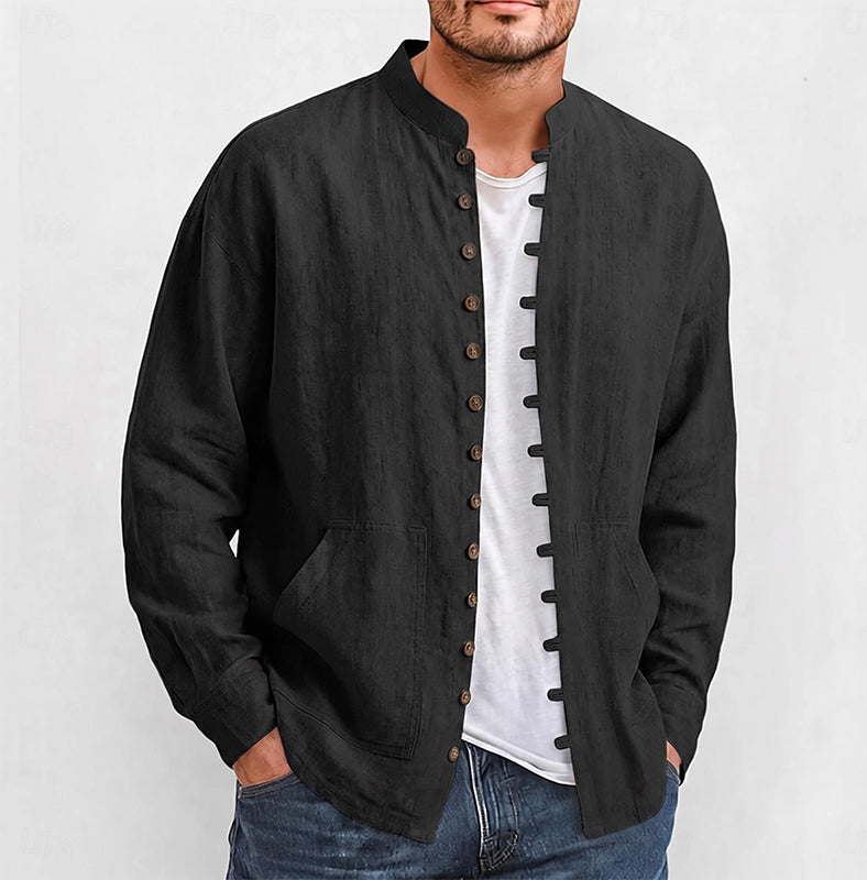 👕 Men's Casual Long Sleeve Stand Collar Shirt – Smart, Comfortable & Effortlessly Stylish