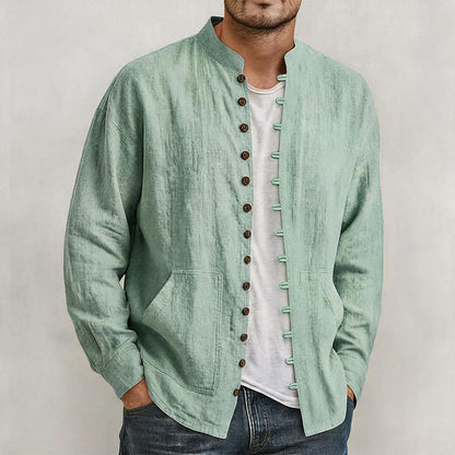 👕 Men's Casual Long Sleeve Stand Collar Shirt – Smart, Comfortable & Effortlessly Stylish