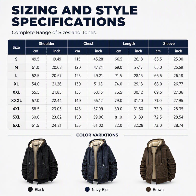 ❄️🔥 Men’s Winter Fleece Lined Zip Up Hoodie Jacket – Warm, Cosy & Effortlessly Versatile