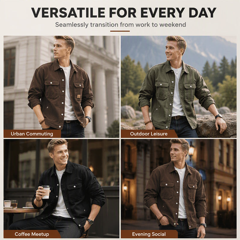 🍂✨Men's Classic  Loose Fit Cargo Jacket – Rugged, Comfortable & Effortlessly Stylish
