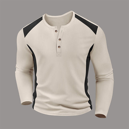 👕Men's Color Block Waffle Knit Henley Shirt – Smart, Comfortable & Effortlessly Stylish