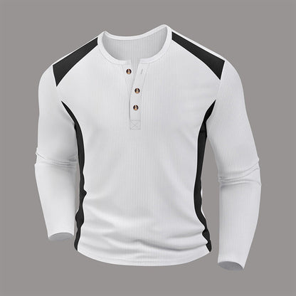 👕Men's Color Block Waffle Knit Henley Shirt – Smart, Comfortable & Effortlessly Stylish