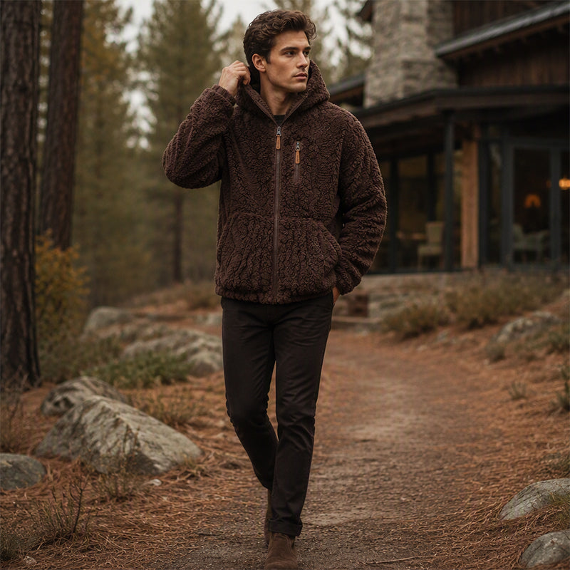 Men's Hooded Fleece Zipper Jacket ✨
