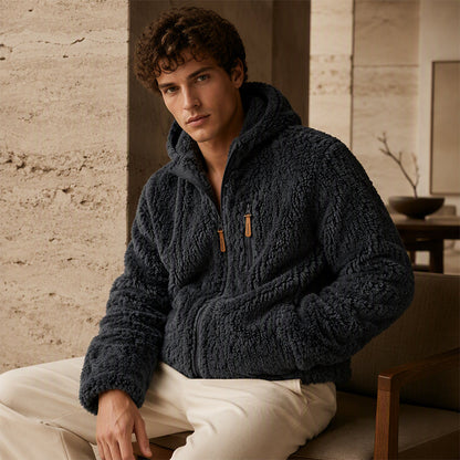 Men's Hooded Fleece Zipper Jacket ✨