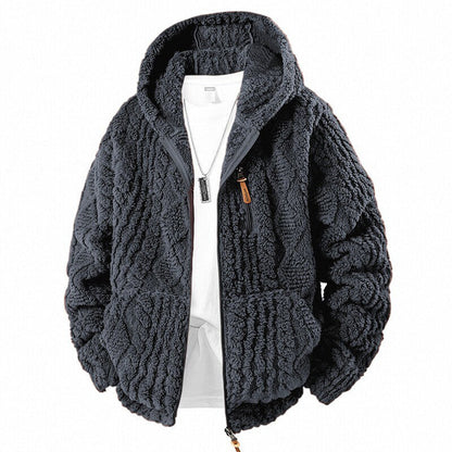 Men's Hooded Fleece Zipper Jacket ✨