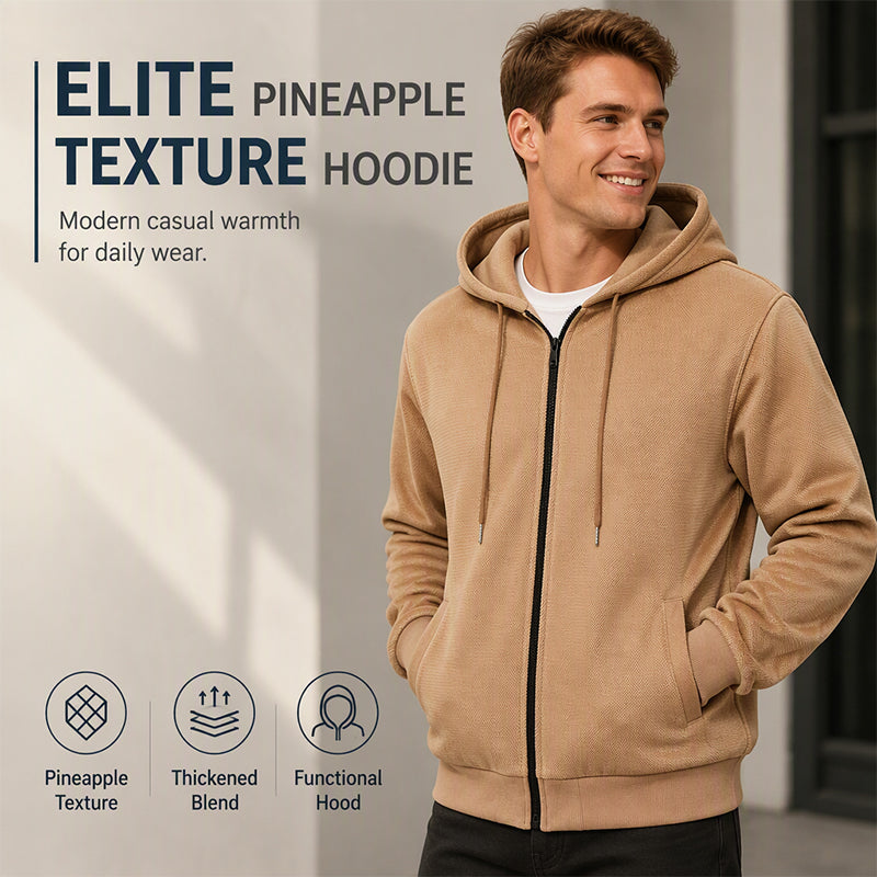 ☁️ ✨ Men's Pineapple Grid Hooded Jacket