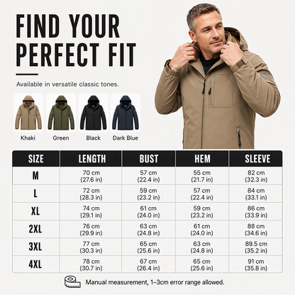 🧥 🌧️ Men's Winter Warm Waterproof Hooded Jacket