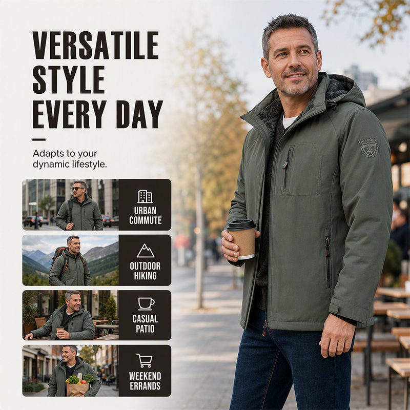 🧥 🌧️ Men's Winter Warm Waterproof Hooded Jacket