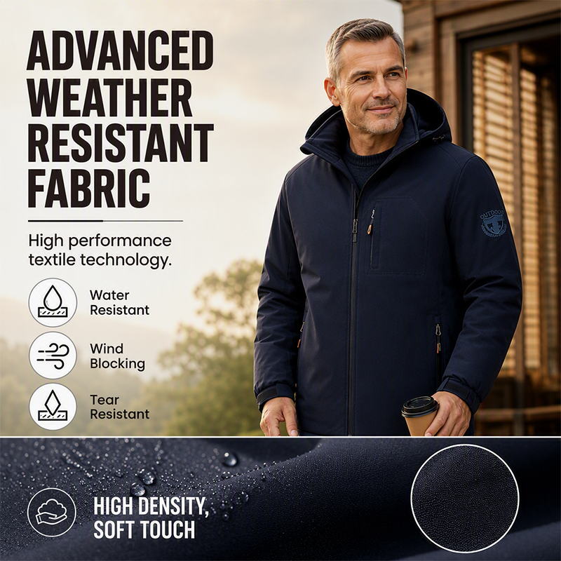 🧥 🌧️ Men's Winter Warm Waterproof Hooded Jacket