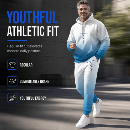 🎨 Men's 3D Digital Print Long Sleeve Hooded Sweatshirt and Pants Set Loose Fit Tracksuit for Spring and Autumn