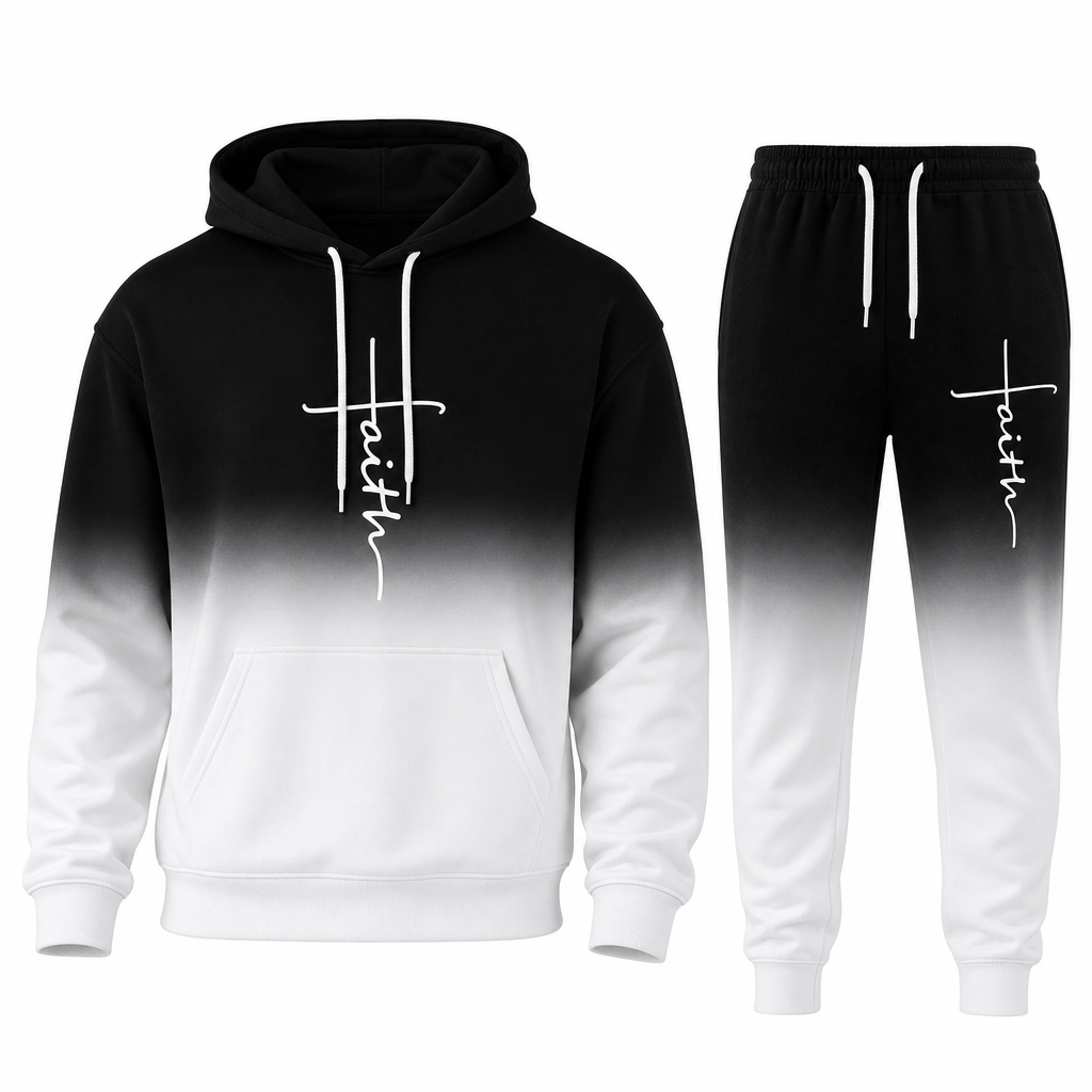 🎨 Men's 3D Digital Print Long Sleeve Hooded Sweatshirt and Pants Set Loose Fit Tracksuit for Spring and Autumn