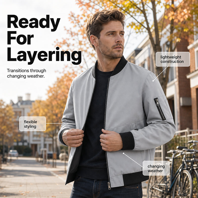 🧥 ✨Men's Casual Lightweight Bomber Jacket