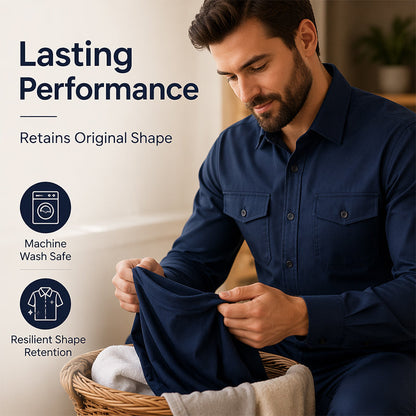 ✨ Hot Sale 50% OFF🔥Men Two Piece Polyester Shirt Pants Set