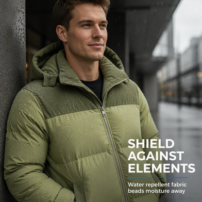 🔥  Men's Winter Color-Block Puffer Hooded Jacket