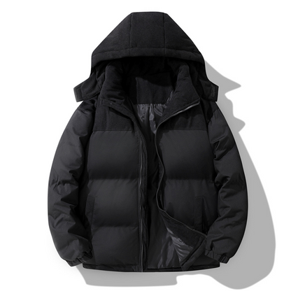 🔥  Men's Winter Color-Block Puffer Hooded Jacket