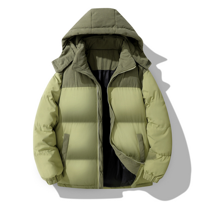 🔥  Men's Winter Color-Block Puffer Hooded Jacket