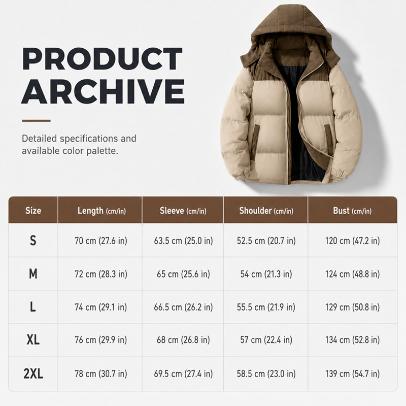🔥  Men's Winter Color-Block Puffer Hooded Jacket