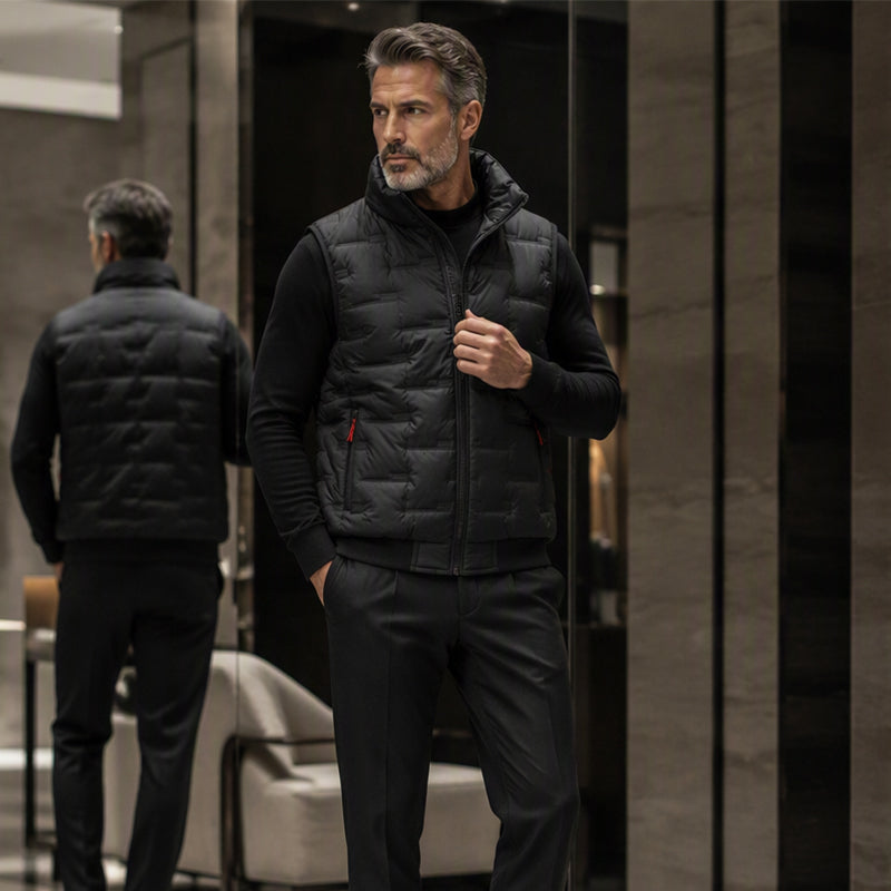 Men’s Insulated Utility Vest – Multi-Pocket Quilted Design for Cold-Weather Layering