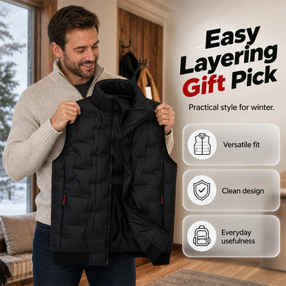Men’s Insulated Utility Vest – Multi-Pocket Quilted Design for Cold-Weather Layering